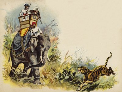 The Prince of Wales tiger shooting during the royal tour in India by Henry Payne